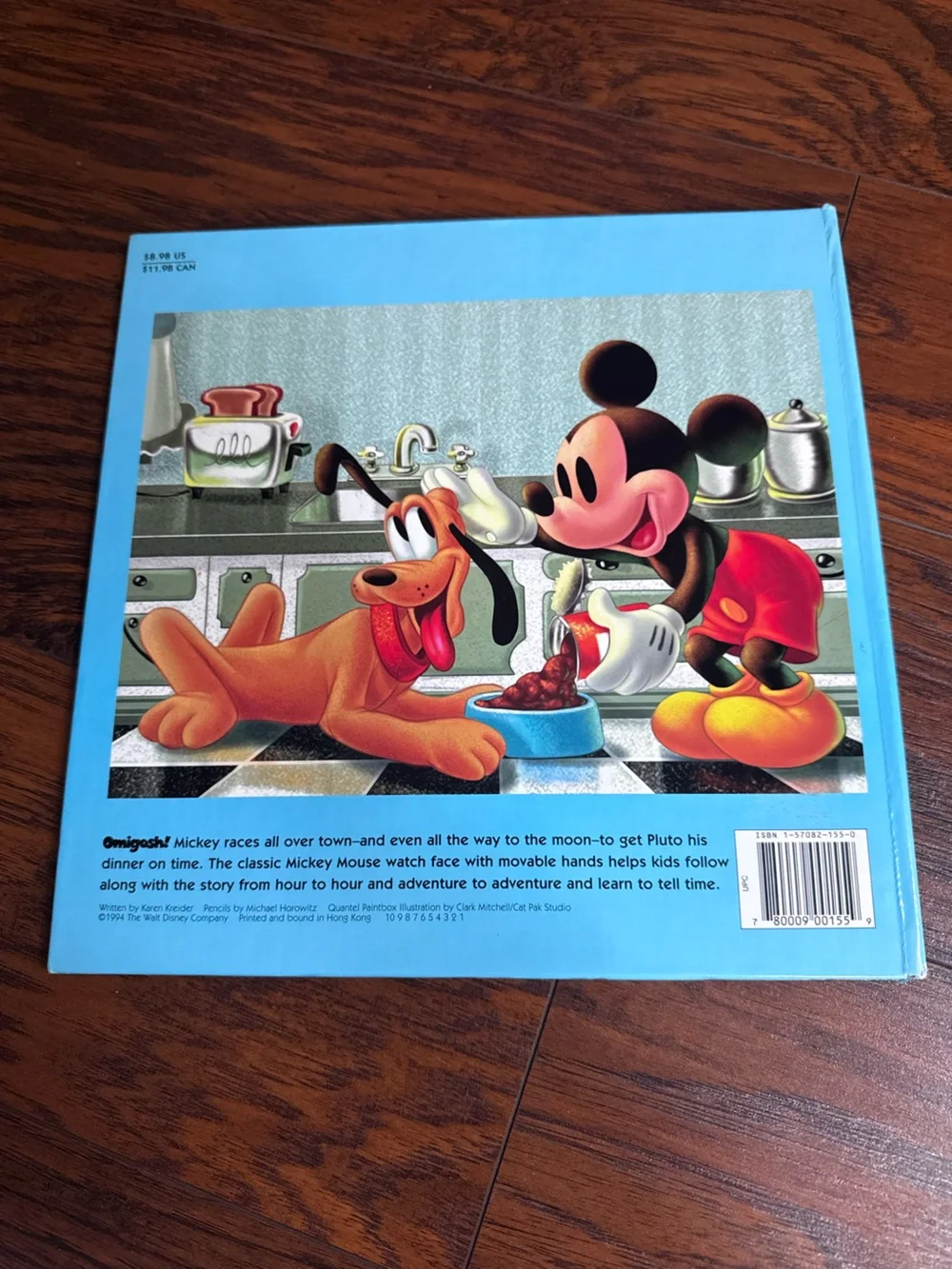 {Disney} Mickey Mouse Telling Time Book 1994 Vintage Disney Interactive
